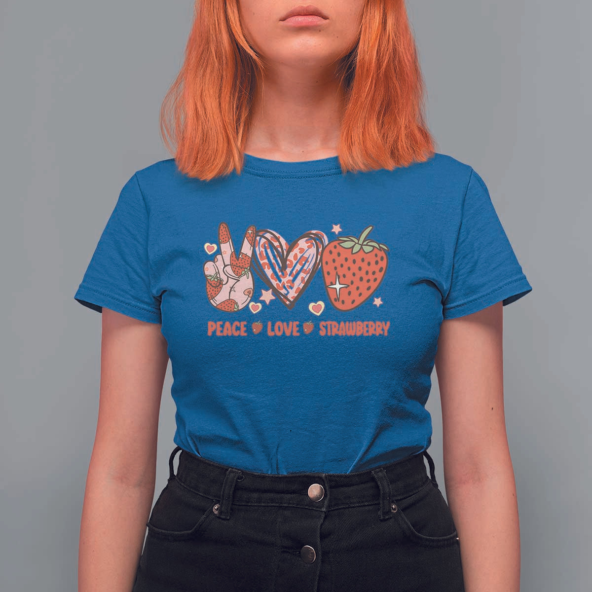 Strawberry Festival T Shirt For Women Peace Love Strawberry Cute Fruit Lover