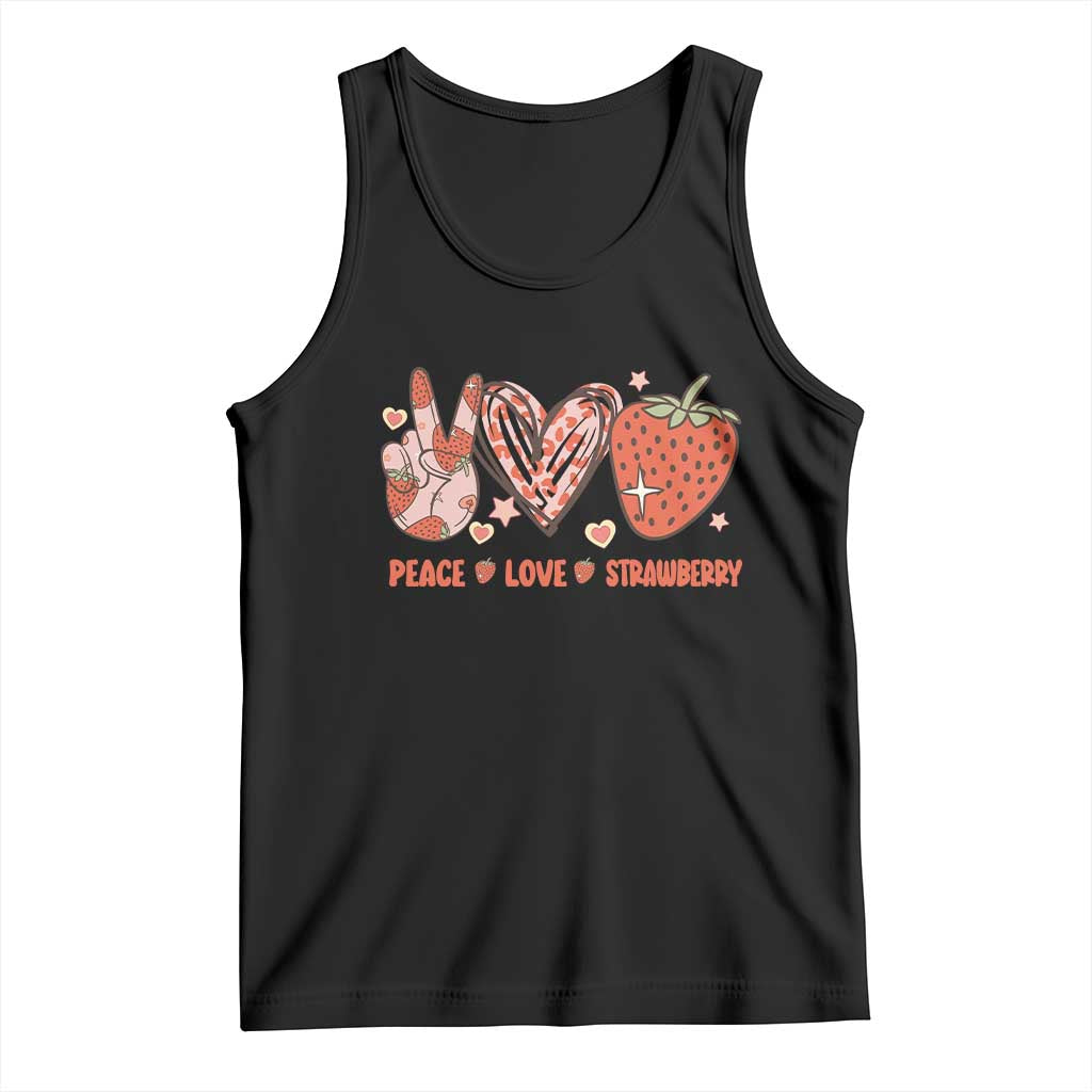 Strawberry Festival Tank Top Peace Love Strawberry Cute Fruit Lover