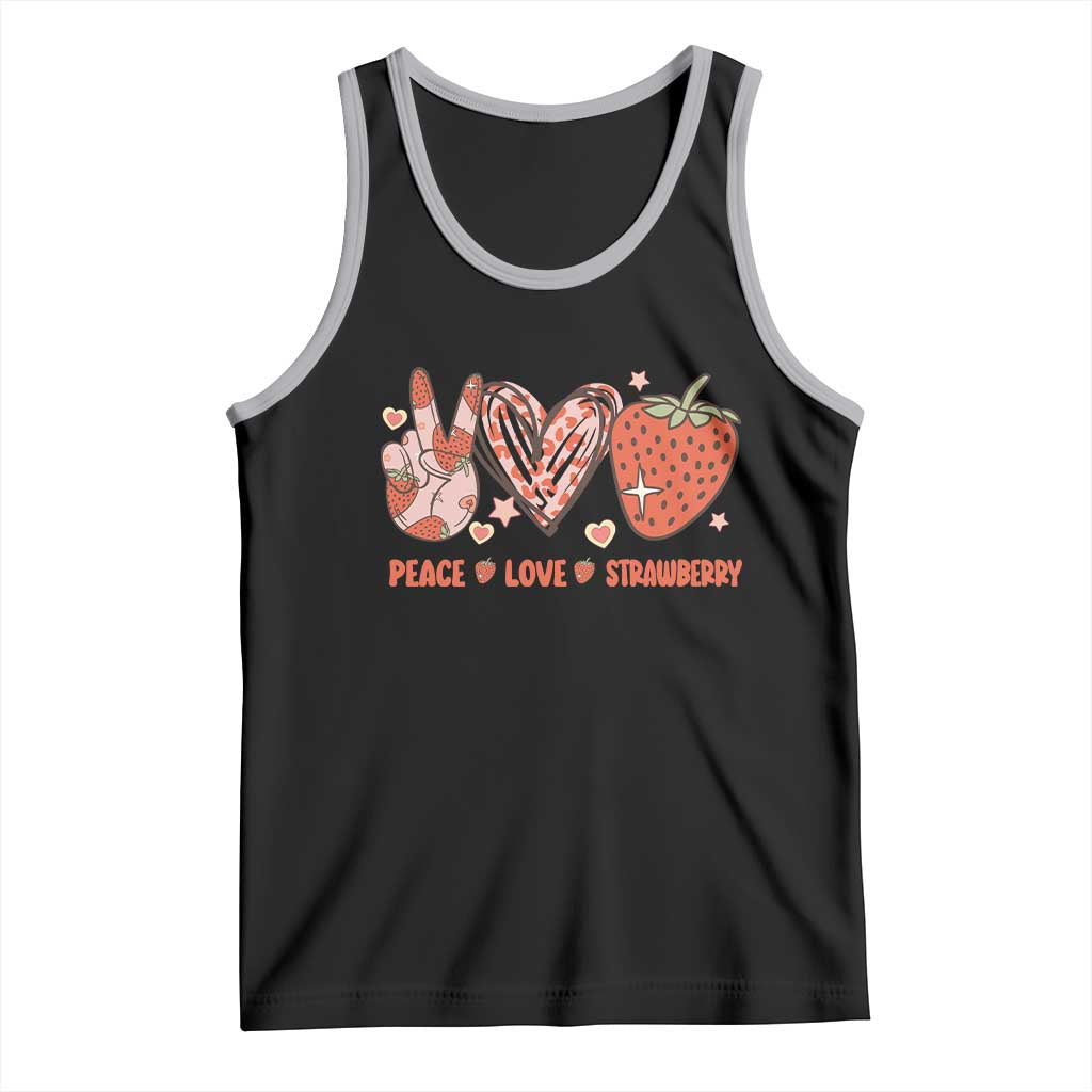 Strawberry Festival Tank Top Peace Love Strawberry Cute Fruit Lover