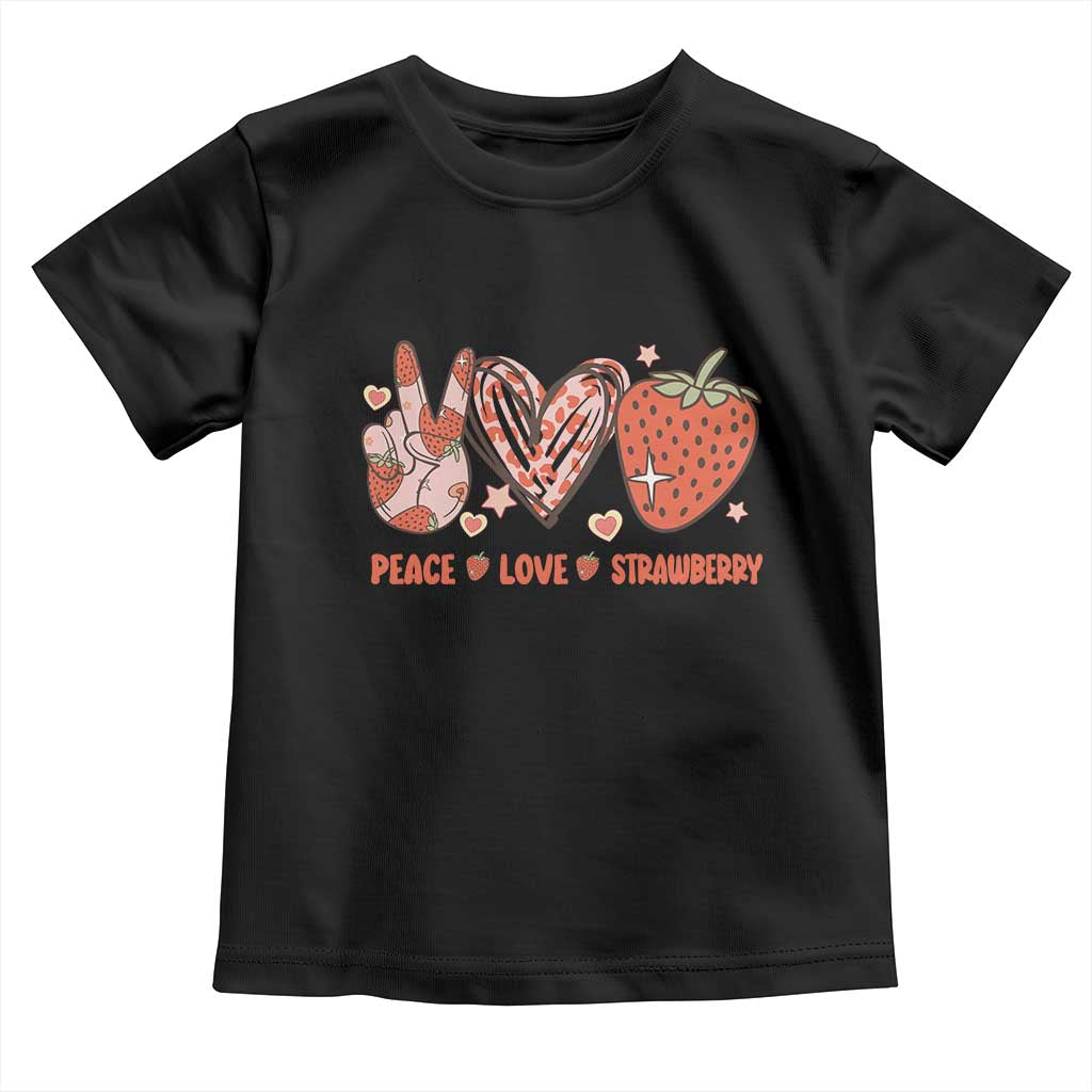 Strawberry Festival Toddler T Shirt Peace Love Strawberry Cute Fruit Lover
