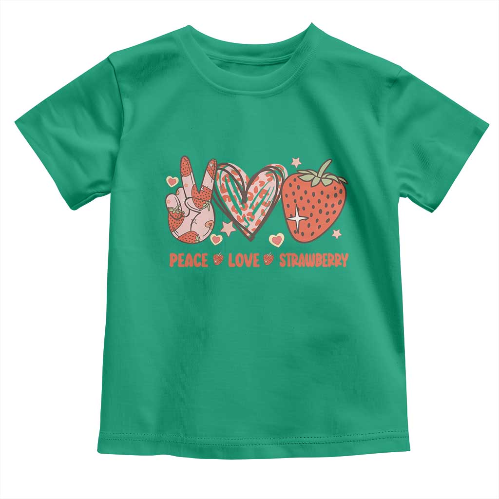 Strawberry Festival Toddler T Shirt Peace Love Strawberry Cute Fruit Lover