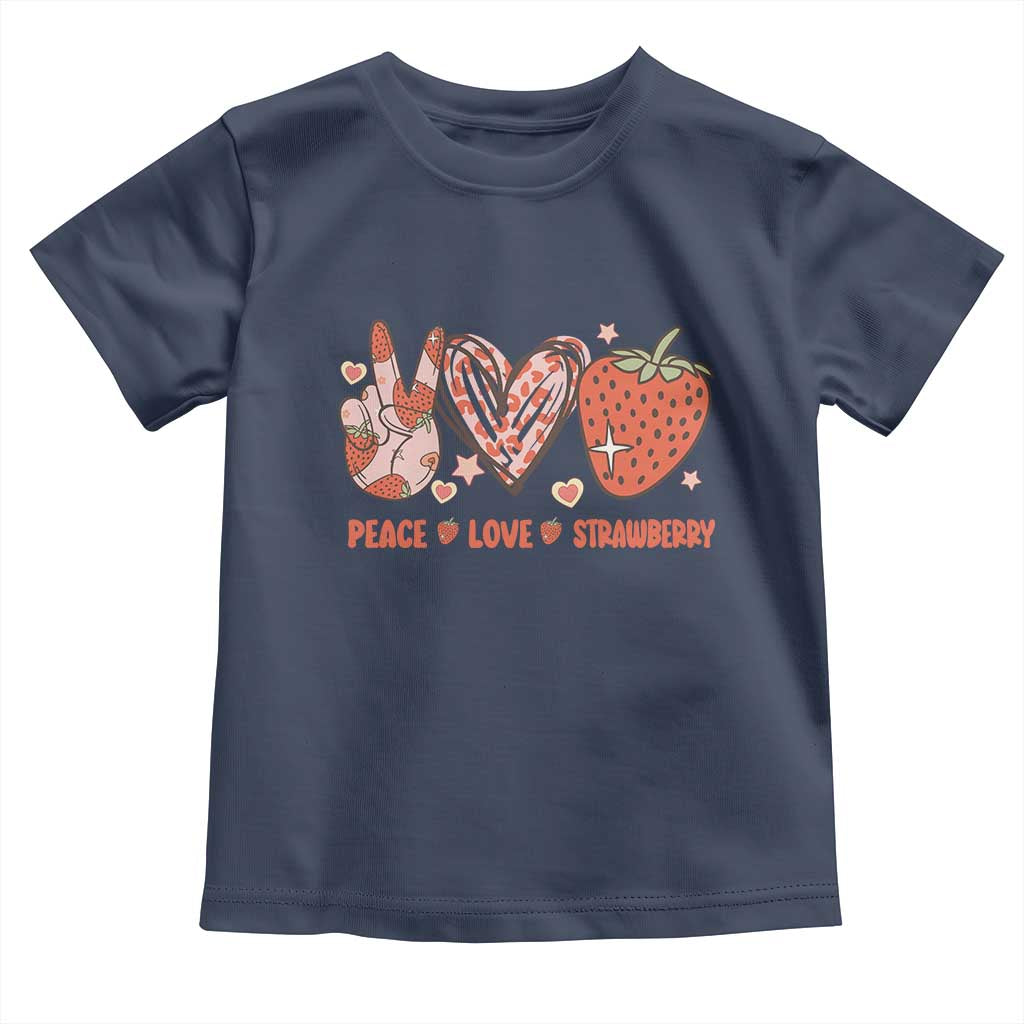 Strawberry Festival Toddler T Shirt Peace Love Strawberry Cute Fruit Lover