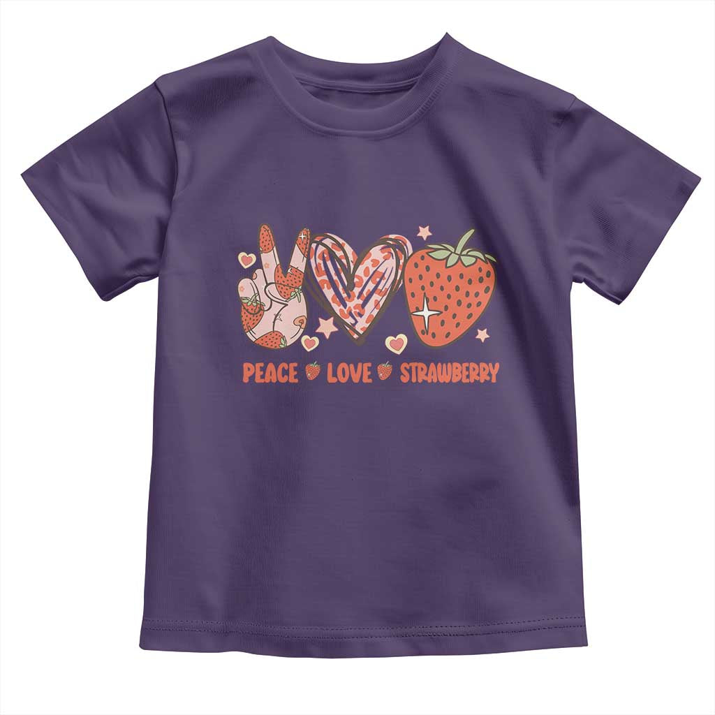 Strawberry Festival Toddler T Shirt Peace Love Strawberry Cute Fruit Lover