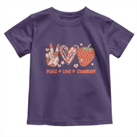 Strawberry Festival Toddler T Shirt Peace Love Strawberry Cute Fruit Lover