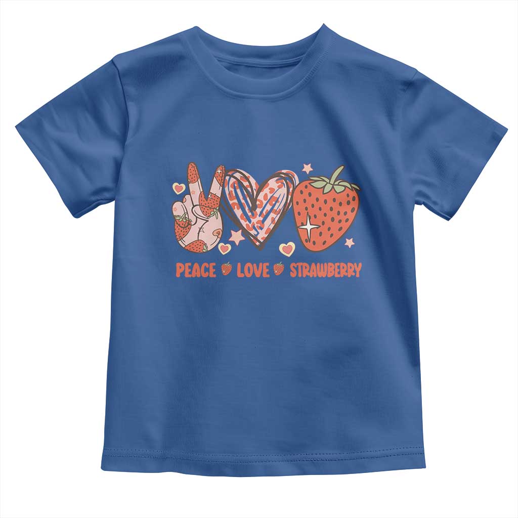 Strawberry Festival Toddler T Shirt Peace Love Strawberry Cute Fruit Lover