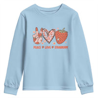 Strawberry Festival Youth Sweatshirt Peace Love Strawberry Cute Fruit Lover