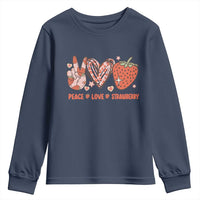 Strawberry Festival Youth Sweatshirt Peace Love Strawberry Cute Fruit Lover