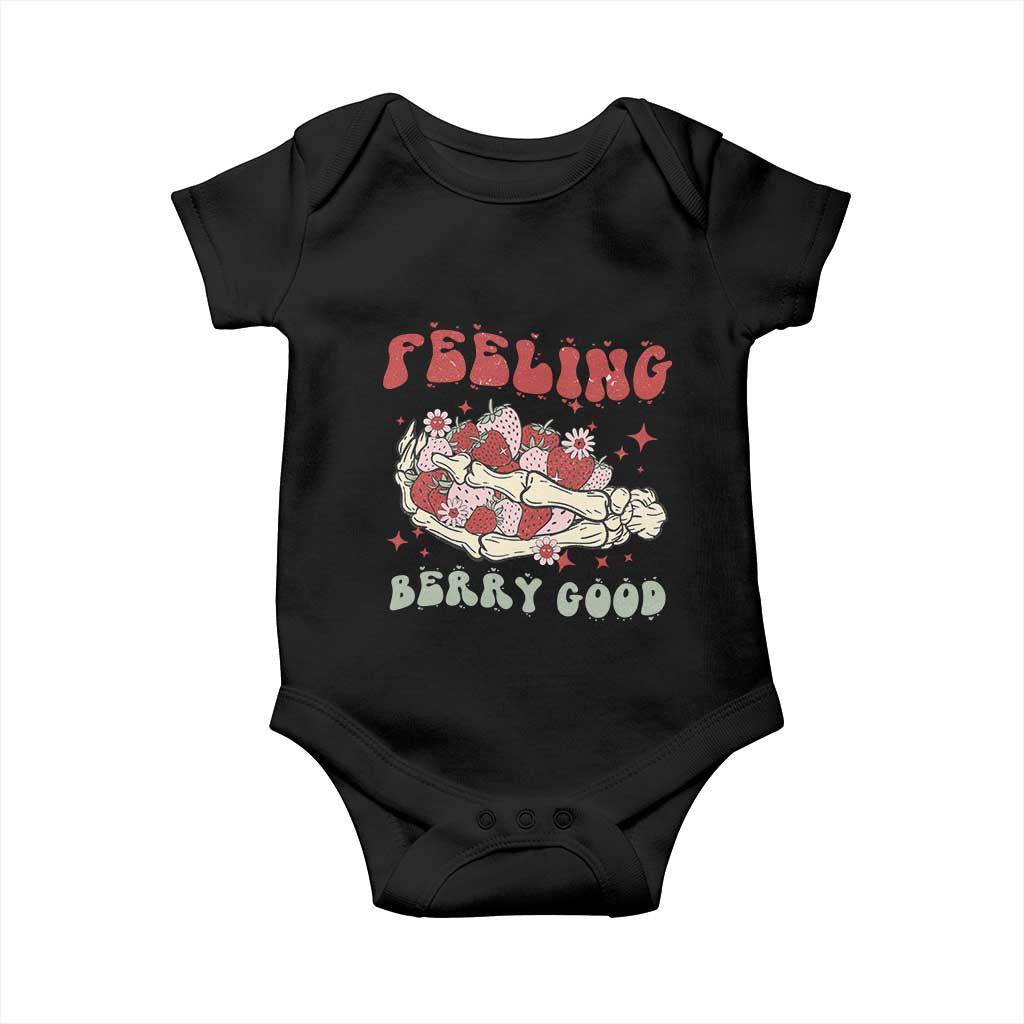 Strawberry Festival Baby Onesie Feeling Berry Good Fruit Lover Skeleton Hand