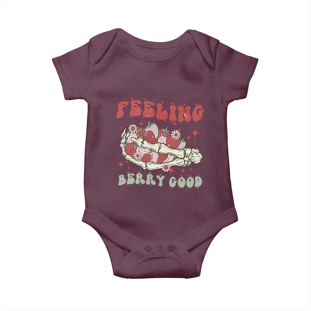 Strawberry Festival Baby Onesie Feeling Berry Good Fruit Lover Skeleton Hand