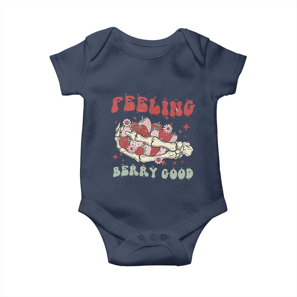 Strawberry Festival Baby Onesie Feeling Berry Good Fruit Lover Skeleton Hand