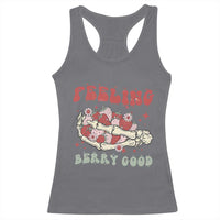 Strawberry Festival Racerback Tank Top Feeling Berry Good Fruit Lover Skeleton Hand