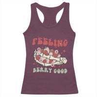 Strawberry Festival Racerback Tank Top Feeling Berry Good Fruit Lover Skeleton Hand