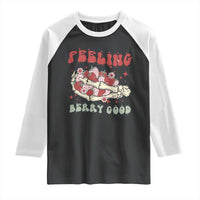 Strawberry Festival Raglan Shirt Feeling Berry Good Fruit Lover Skeleton Hand