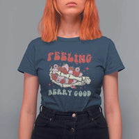 Strawberry Festival T Shirt For Women Feeling Berry Good Fruit Lover Skeleton Hand