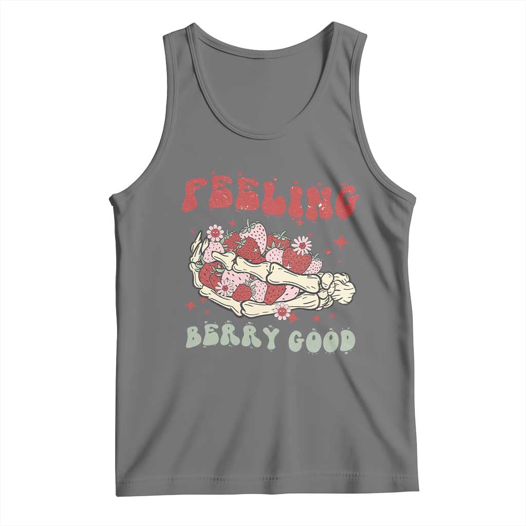 Strawberry Festival Tank Top Feeling Berry Good Fruit Lover Skeleton Hand