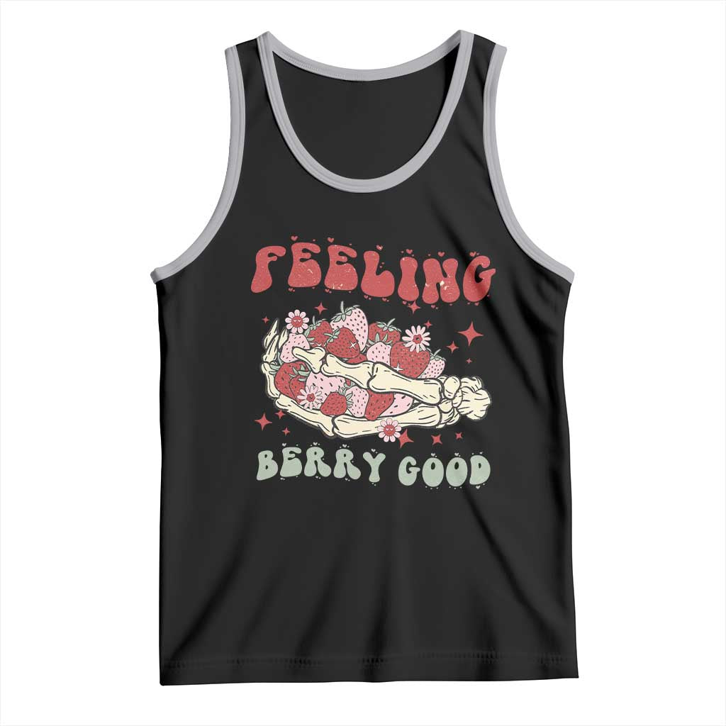 Strawberry Festival Tank Top Feeling Berry Good Fruit Lover Skeleton Hand