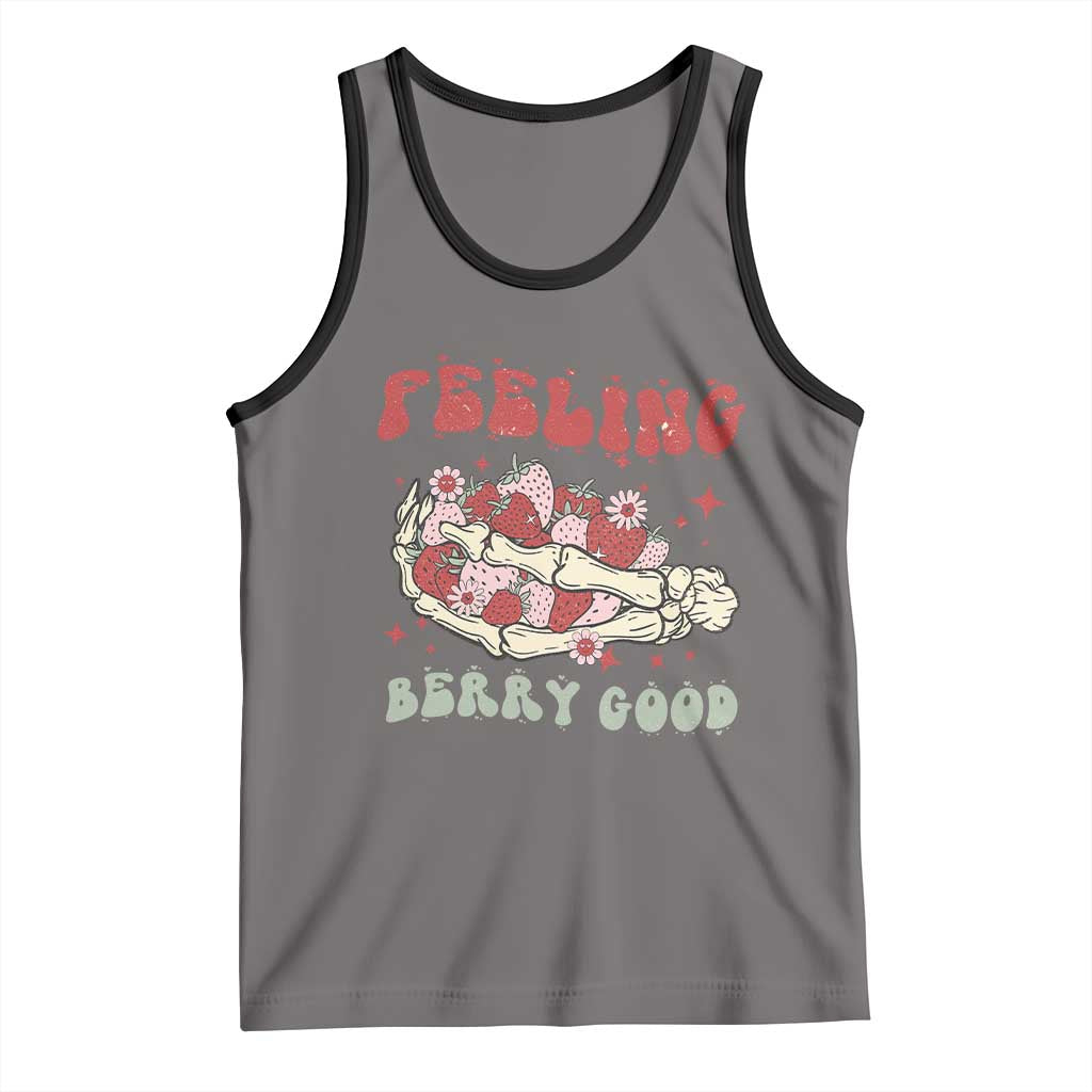 Strawberry Festival Tank Top Feeling Berry Good Fruit Lover Skeleton Hand