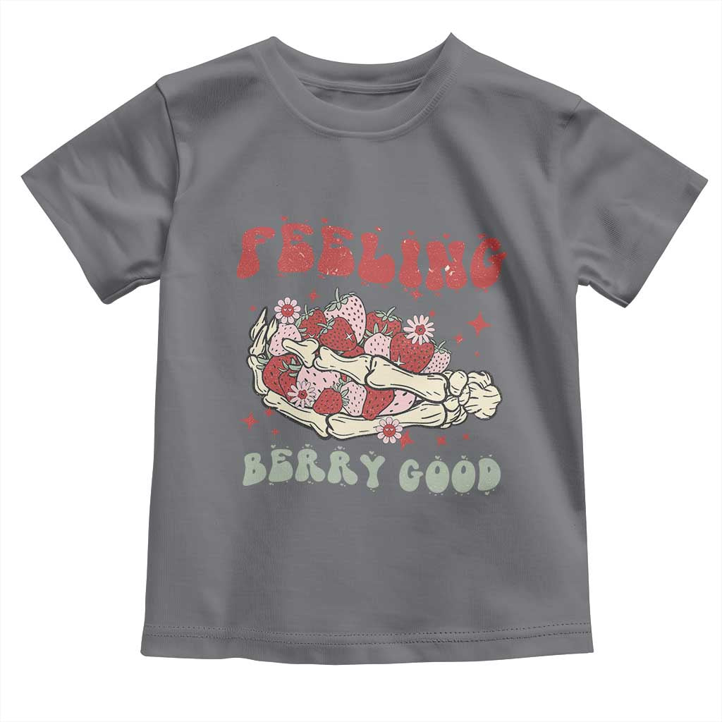 Strawberry Festival Toddler T Shirt Feeling Berry Good Fruit Lover Skeleton Hand