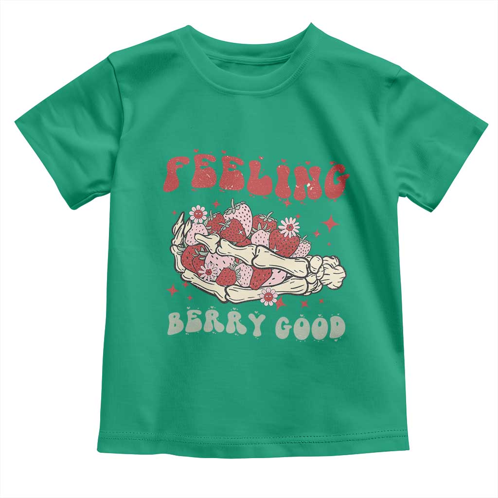 Strawberry Festival Toddler T Shirt Feeling Berry Good Fruit Lover Skeleton Hand