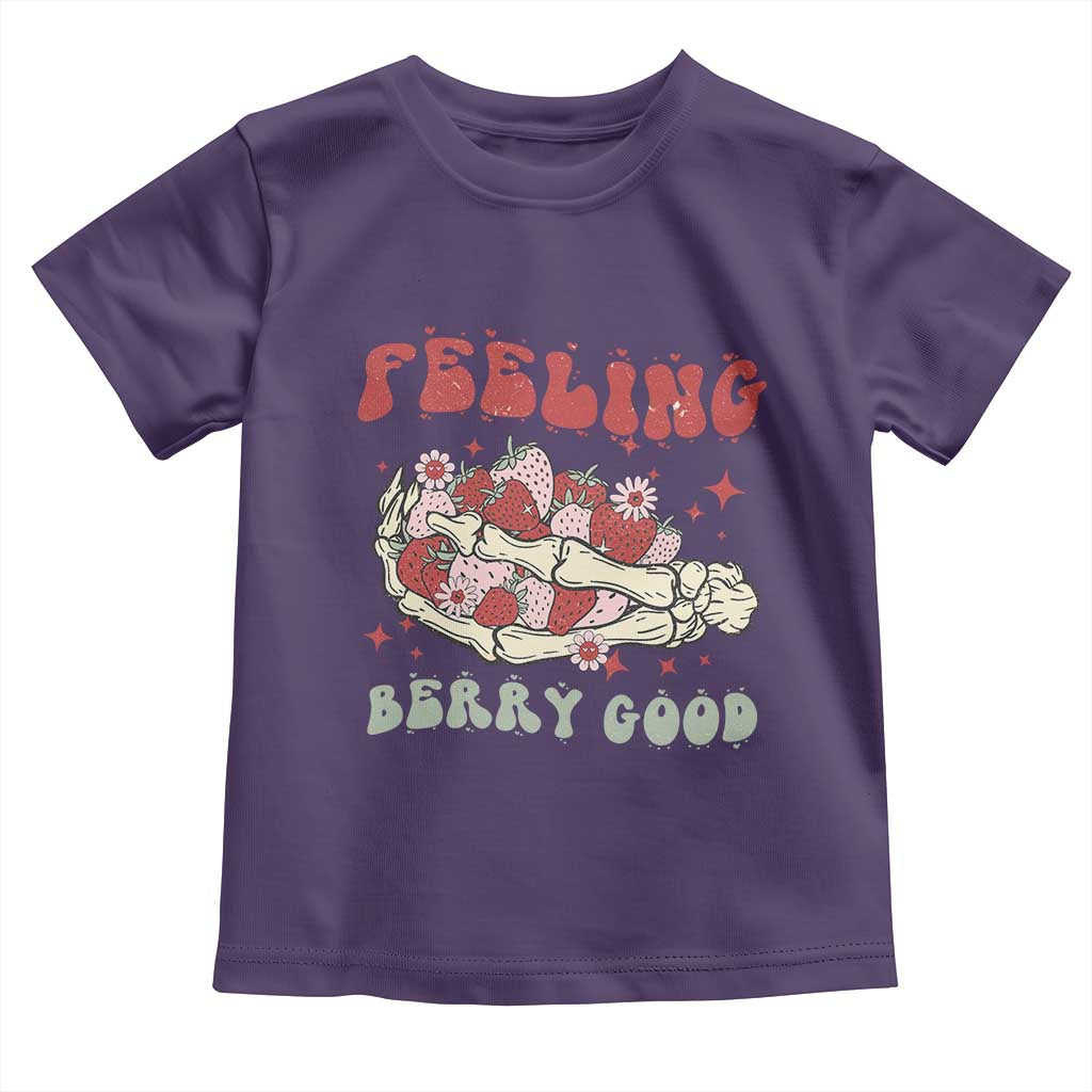 Strawberry Festival Toddler T Shirt Feeling Berry Good Fruit Lover Skeleton Hand