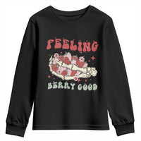 Strawberry Festival Youth Sweatshirt Feeling Berry Good Fruit Lover Skeleton Hand