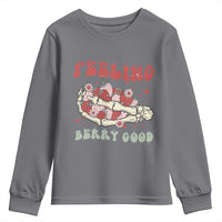 Strawberry Festival Youth Sweatshirt Feeling Berry Good Fruit Lover Skeleton Hand
