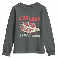 Strawberry Festival Youth Sweatshirt Feeling Berry Good Fruit Lover Skeleton Hand