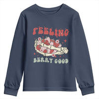 Strawberry Festival Youth Sweatshirt Feeling Berry Good Fruit Lover Skeleton Hand