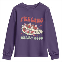 Strawberry Festival Youth Sweatshirt Feeling Berry Good Fruit Lover Skeleton Hand