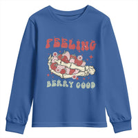 Strawberry Festival Youth Sweatshirt Feeling Berry Good Fruit Lover Skeleton Hand