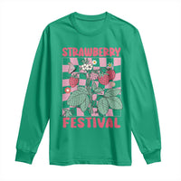 Strawberry Festival Long Sleeve Shirt Fruit Lover Botanical Retro Groovy