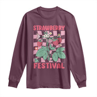 Strawberry Festival Long Sleeve Shirt Fruit Lover Botanical Retro Groovy