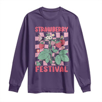 Strawberry Festival Long Sleeve Shirt Fruit Lover Botanical Retro Groovy