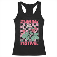 Strawberry Festival Racerback Tank Top Fruit Lover Botanical Retro Groovy