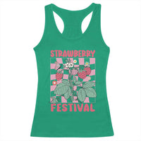 Strawberry Festival Racerback Tank Top Fruit Lover Botanical Retro Groovy