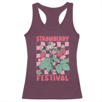Strawberry Festival Racerback Tank Top Fruit Lover Botanical Retro Groovy