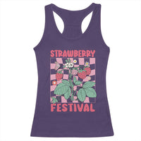 Strawberry Festival Racerback Tank Top Fruit Lover Botanical Retro Groovy
