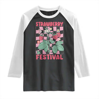 Strawberry Festival Raglan Shirt Fruit Lover Botanical Retro Groovy