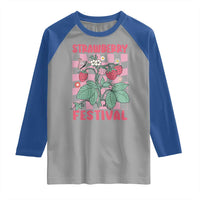 Strawberry Festival Raglan Shirt Fruit Lover Botanical Retro Groovy