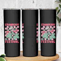 Strawberry Festival Skinny Tumbler Fruit Lover Botanical Retro Groovy