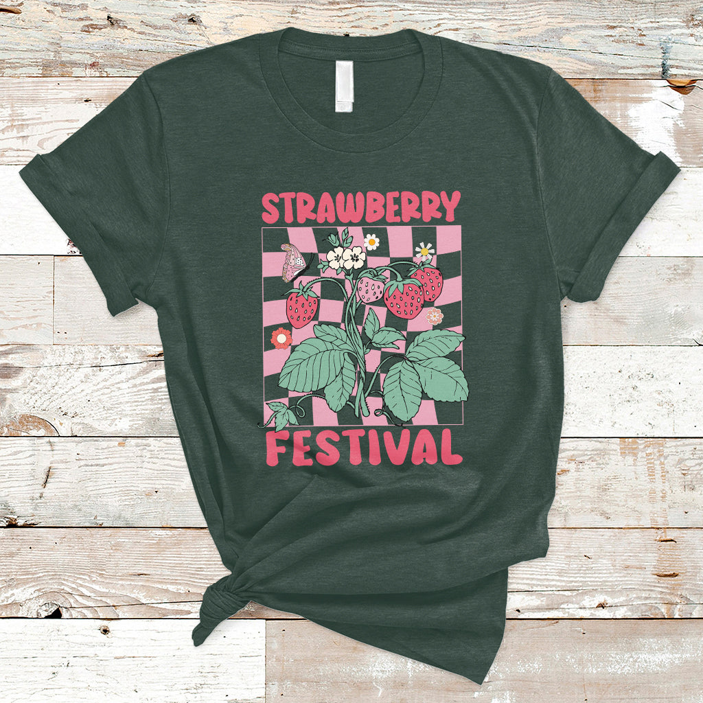 Strawberry Festival Fruit Lover Botanical Fruit Strawberry Lovers T-shirt, Strawberry Shirt, Spring Season Shirt T-Shirt - Wonder Print Shop