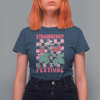 Strawberry Festival T Shirt For Women Fruit Lover Botanical Retro Groovy