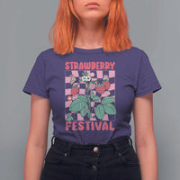 Strawberry Festival T Shirt For Women Fruit Lover Botanical Retro Groovy