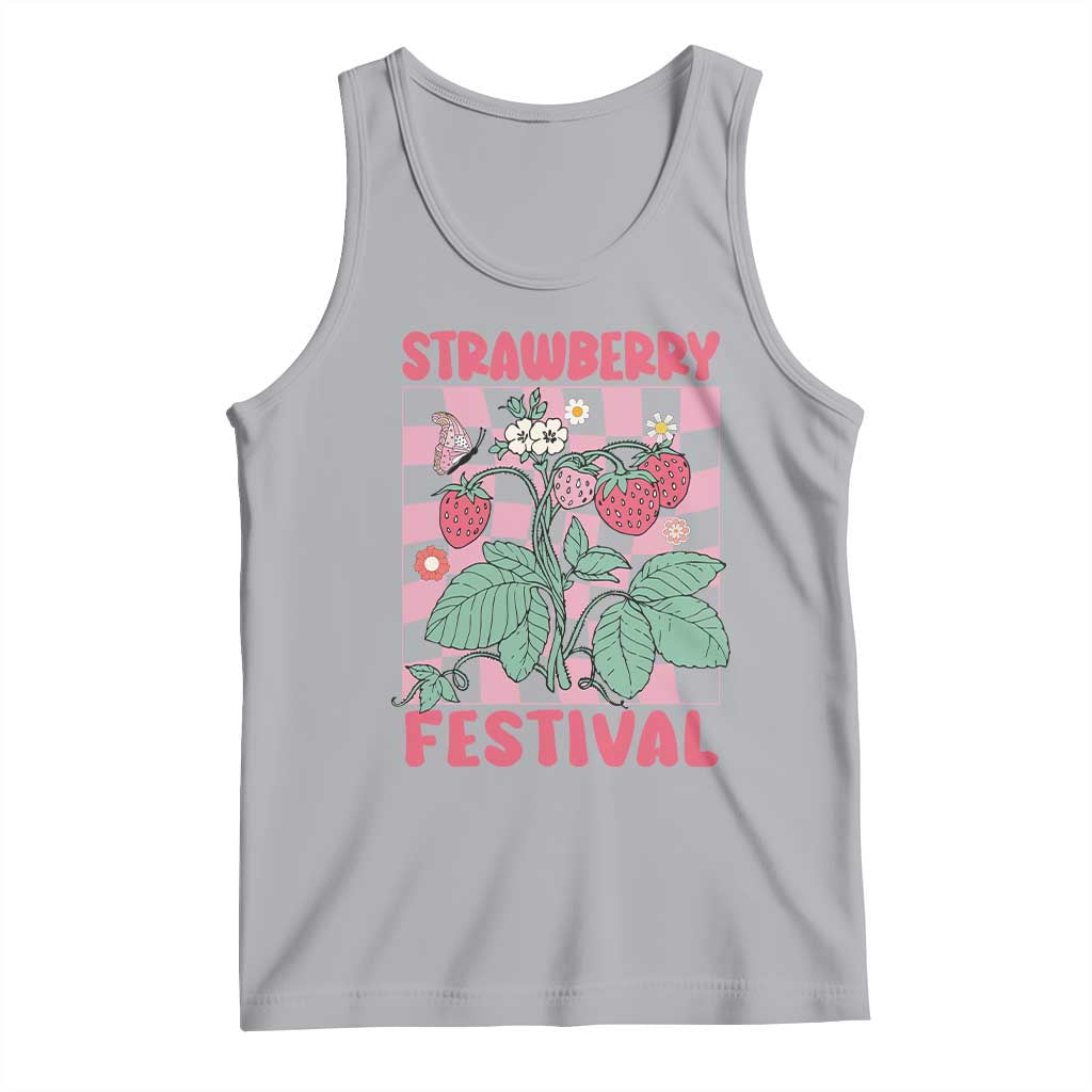 Strawberry Festival Tank Top Fruit Lover Botanical Retro Groovy