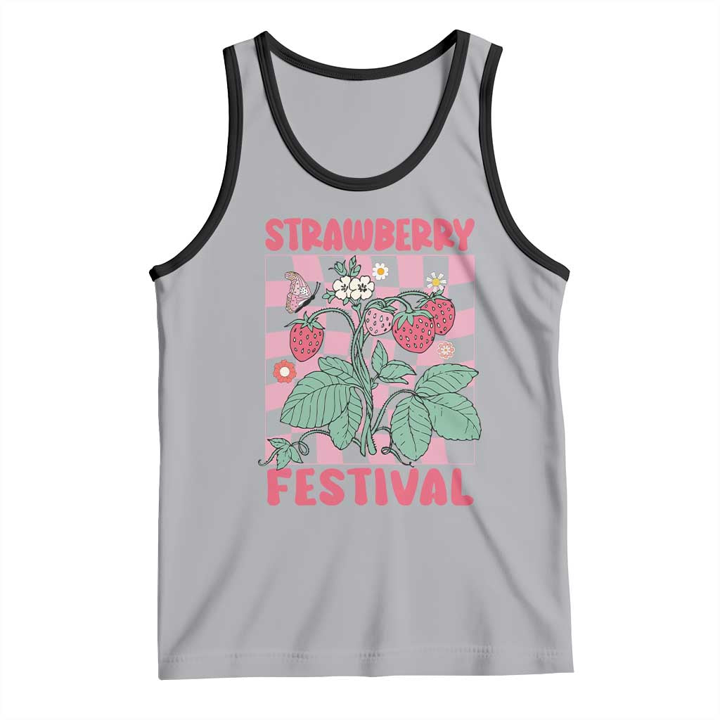 Strawberry Festival Tank Top Fruit Lover Botanical Retro Groovy