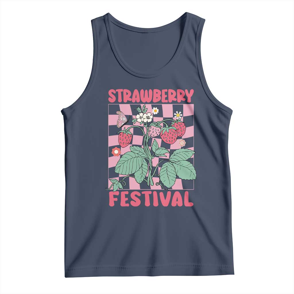Strawberry Festival Tank Top Fruit Lover Botanical Retro Groovy