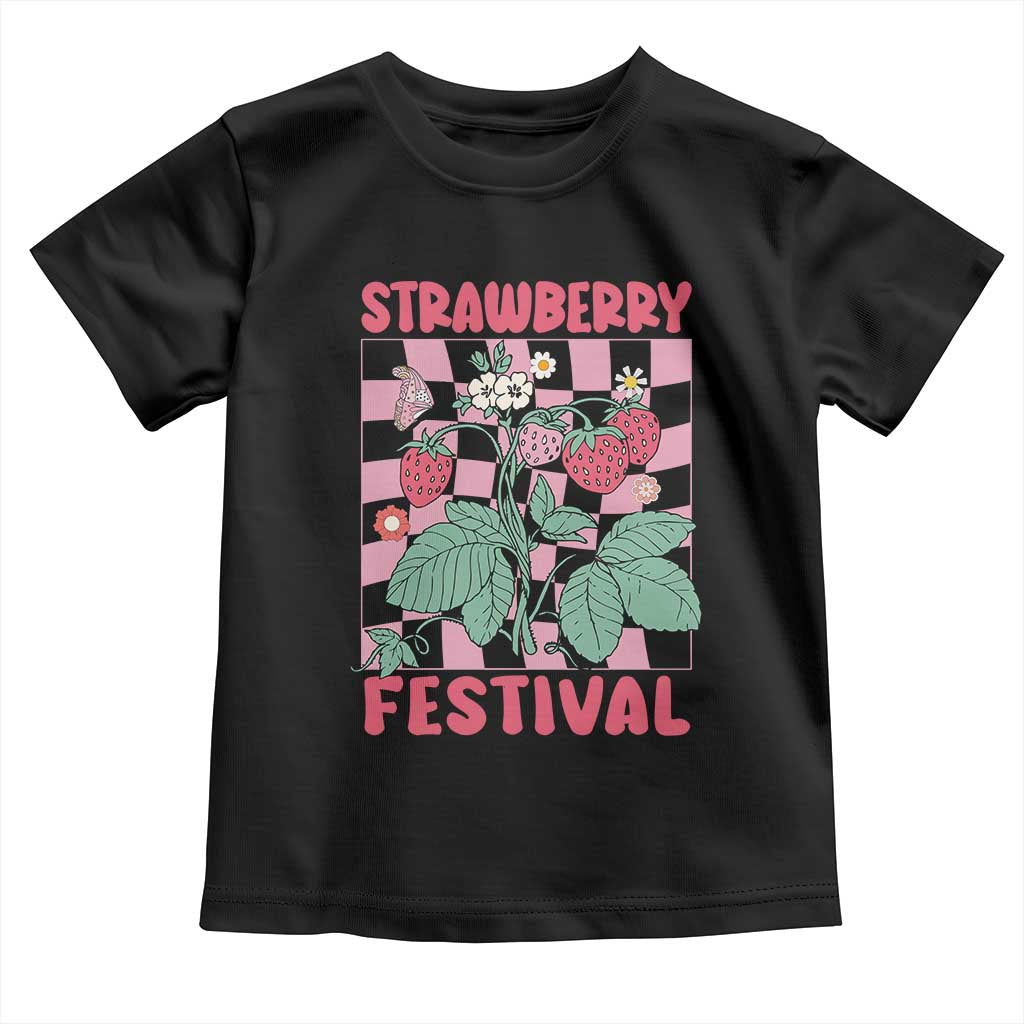 Strawberry Festival Toddler T Shirt Fruit Lover Botanical Retro Groovy