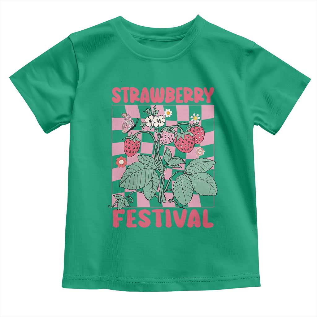Strawberry Festival Toddler T Shirt Fruit Lover Botanical Retro Groovy