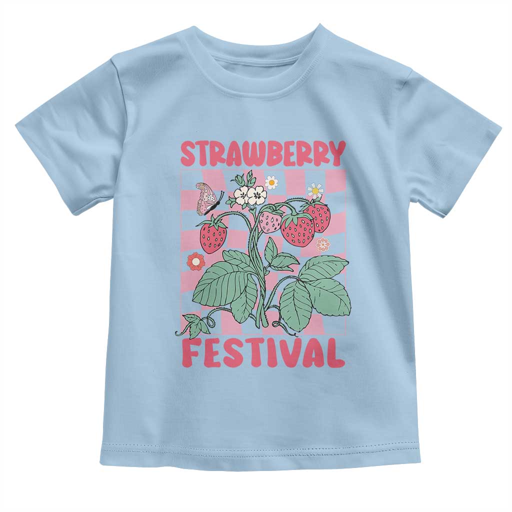 Strawberry Festival Toddler T Shirt Fruit Lover Botanical Retro Groovy
