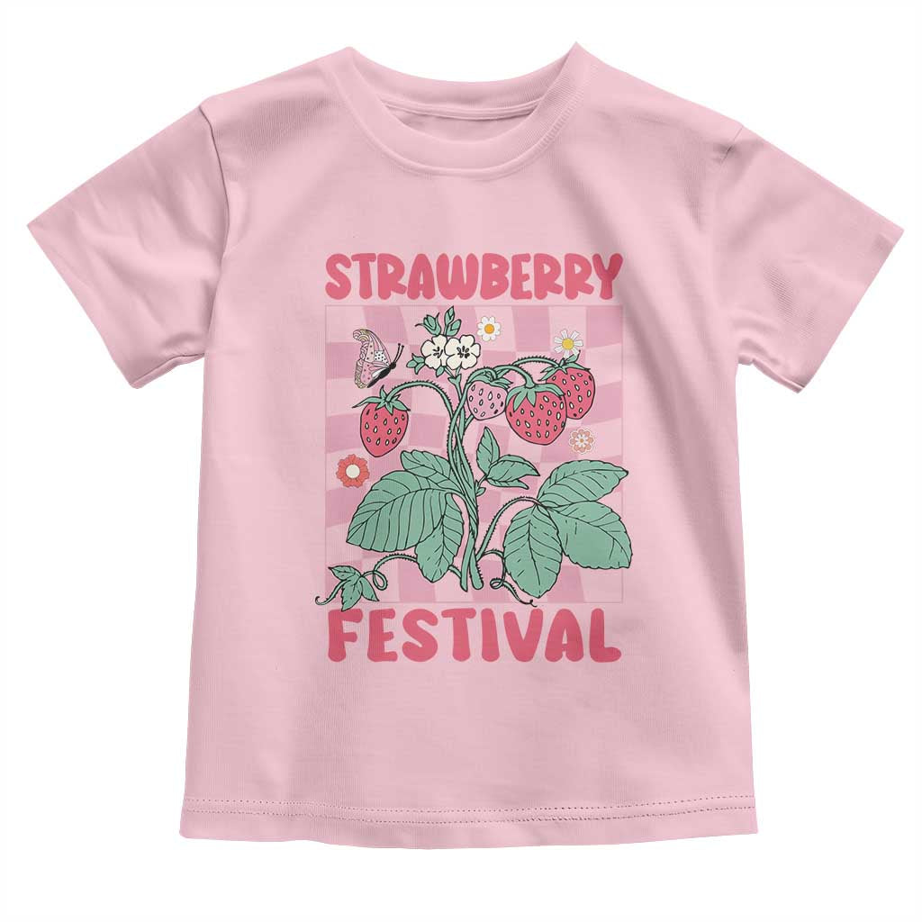 Strawberry Festival Toddler T Shirt Fruit Lover Botanical Retro Groovy